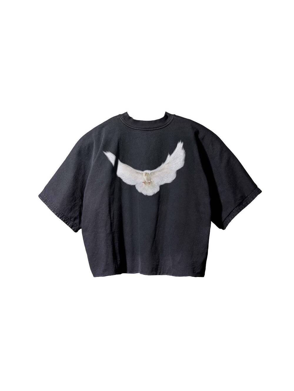 Yeezy Black T‑Shirt with White Wing Graphic